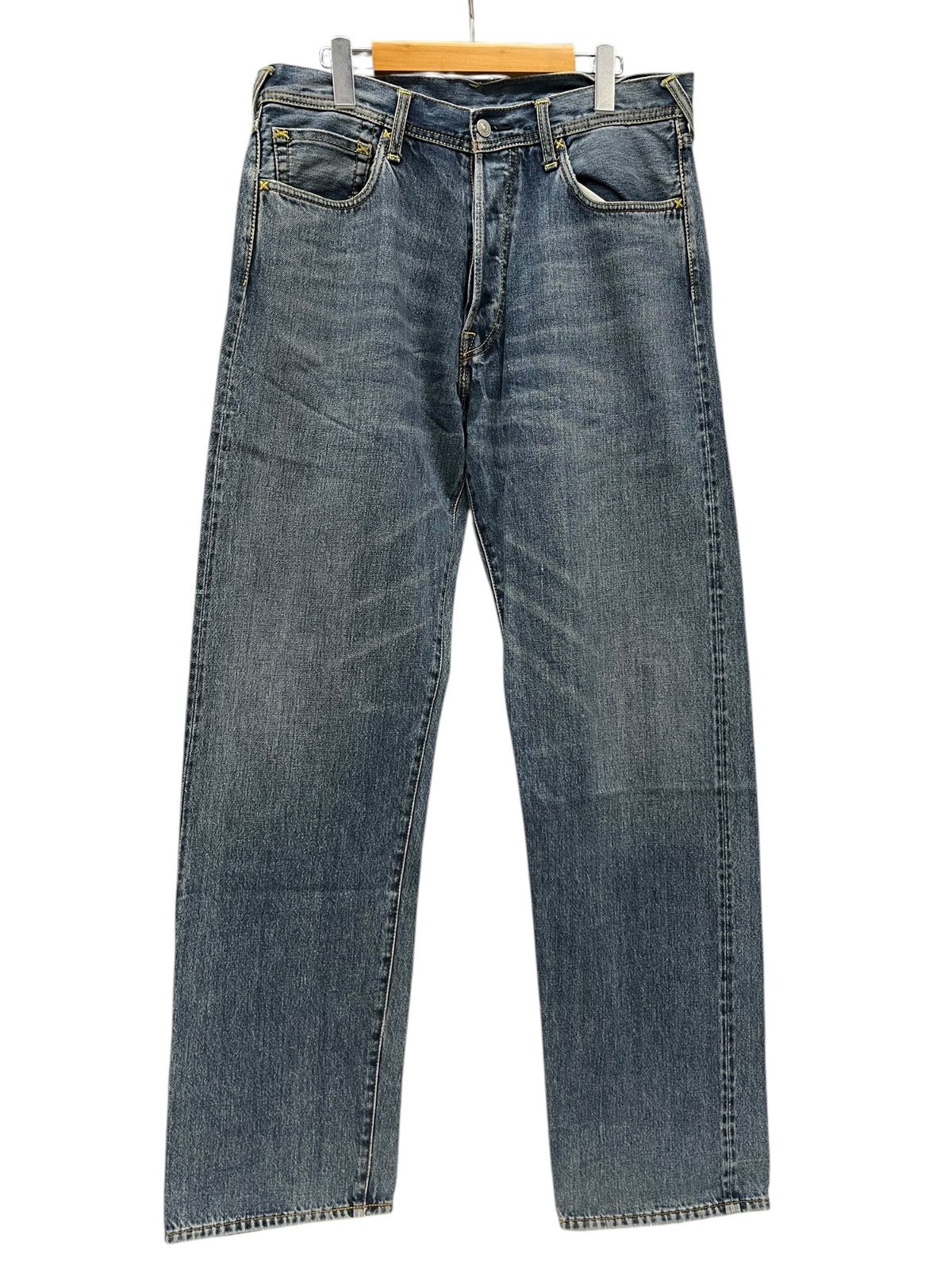 EVISU エヴィス EVISU EURO デニムパンツ ヴィンテージ 赤耳 セルビッジ チェーンステッチ ストレート ボタンフライ 33×35 インディゴ メンズ 028