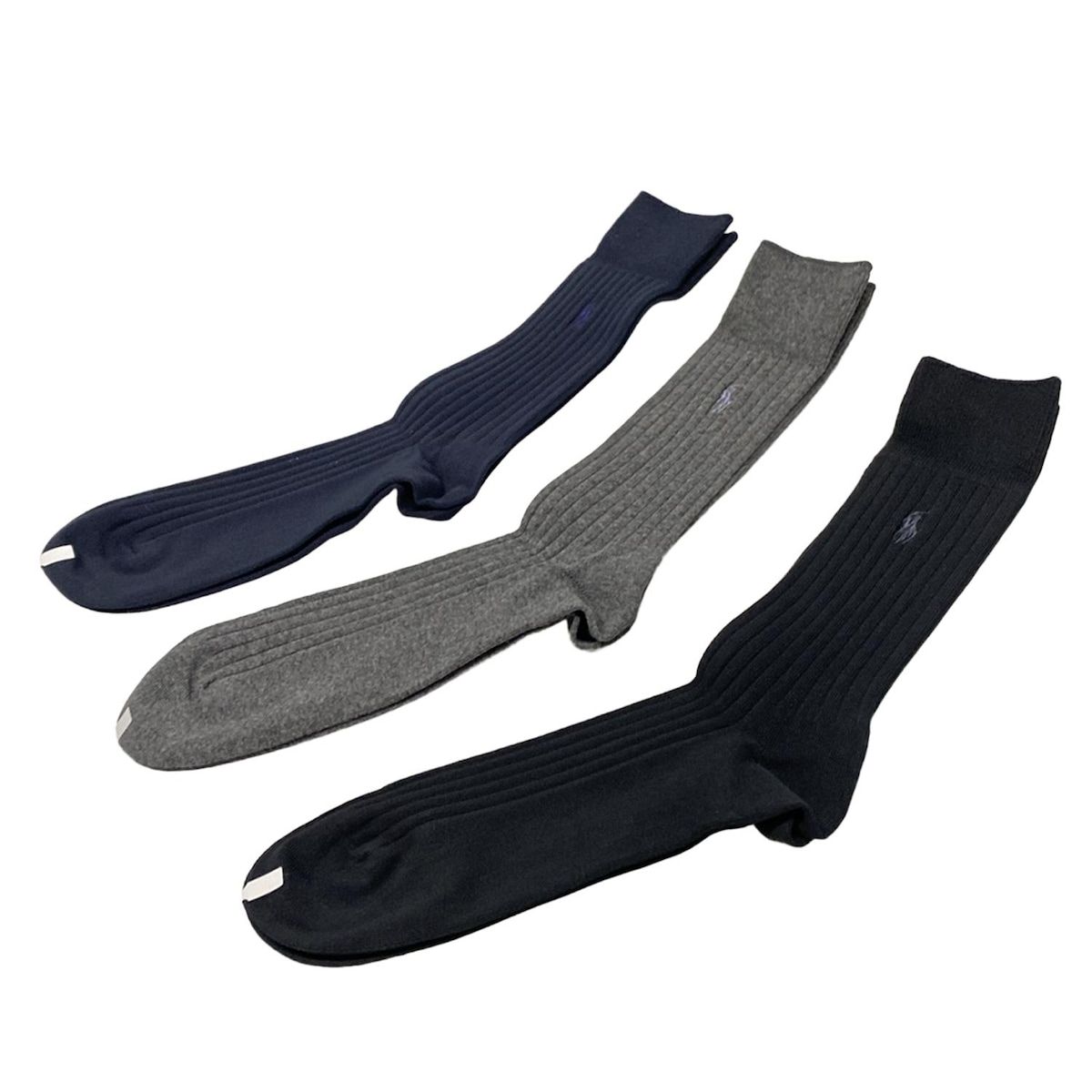 POLObyRalphLauren ポロラルフローレン 小物 25~26cm - ダークグレー×黒×マルチ 靴下 3点セット コットン