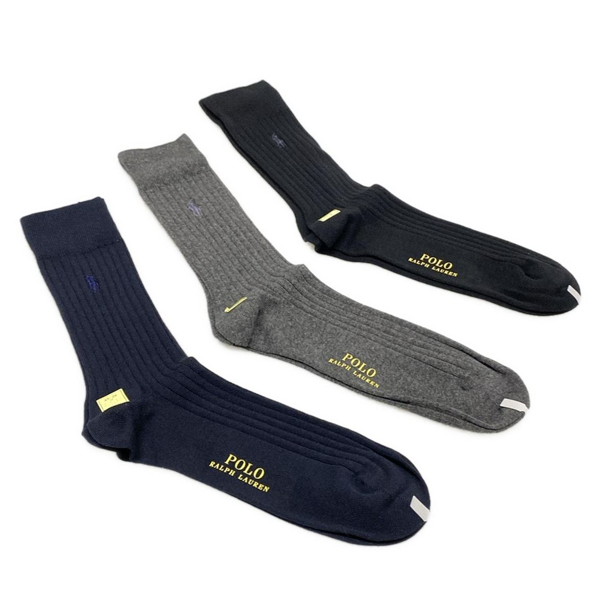 POLObyRalphLauren ポロラルフローレン 小物 25～26 cm - ダークグレー×黒×マルチ 靴下 3点セット コットン