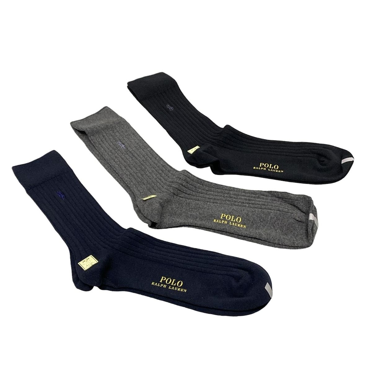 POLObyRalphLauren ポロラルフローレン 小物 25～26 cm - 黒×ダークグレー×マルチ 靴下 3点セット コットン