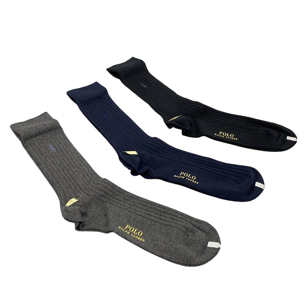 POLObyRalphLauren ポロラルフローレン 小物 25～26 cm - 黒×ダークグレー×ネイビー 靴下 3点セット コットン