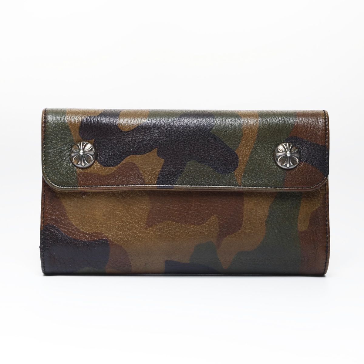 CHROME HEARTS クロムハーツ 長財布 カモ レザー クロススナップ CROSS BALL Camo