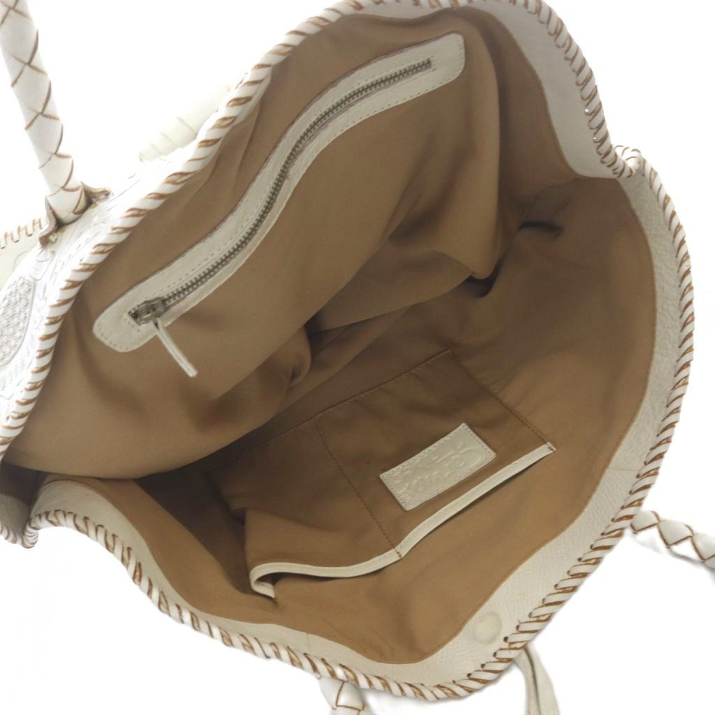 カービングトライブス グレースコンチネンタル CARVING TRIBES トートバッグ ハンドバッグ レザー 白 GINKGOPHARMACY_COM