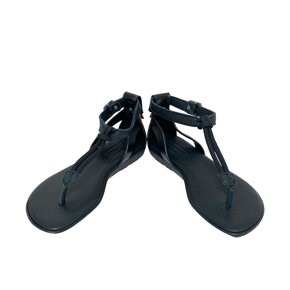 HUNTER ハンター サンダル UK 3 レディース - 黒 レザー