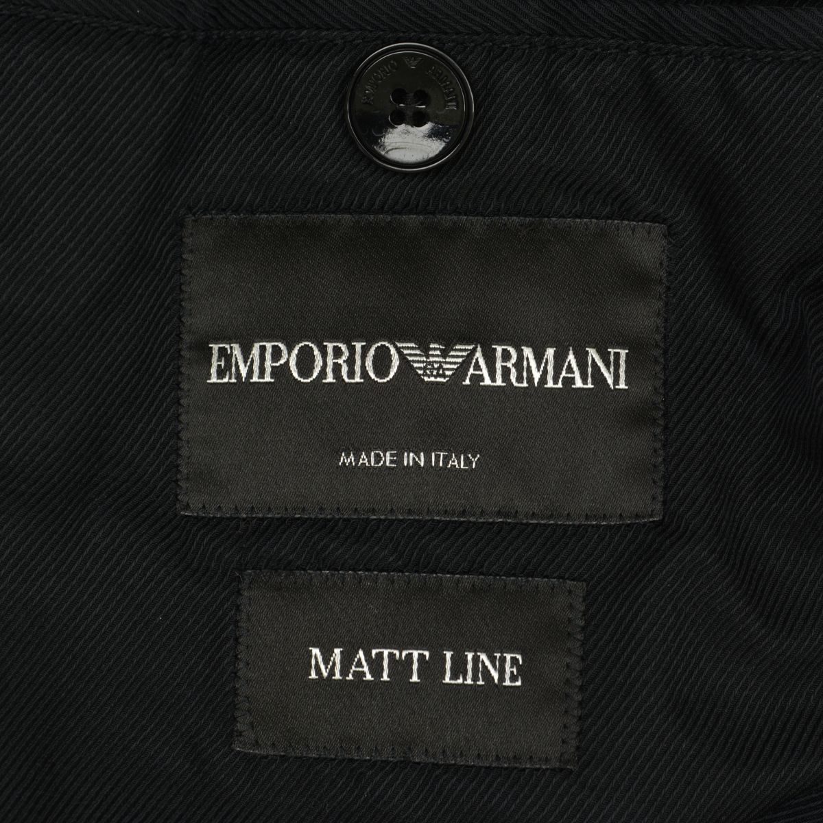 Emporio Armani Matt Line ブラックジャケット 美品□黒タグ EMPORIO ARMANI エンポリオアルマーニ MATT LINE フード