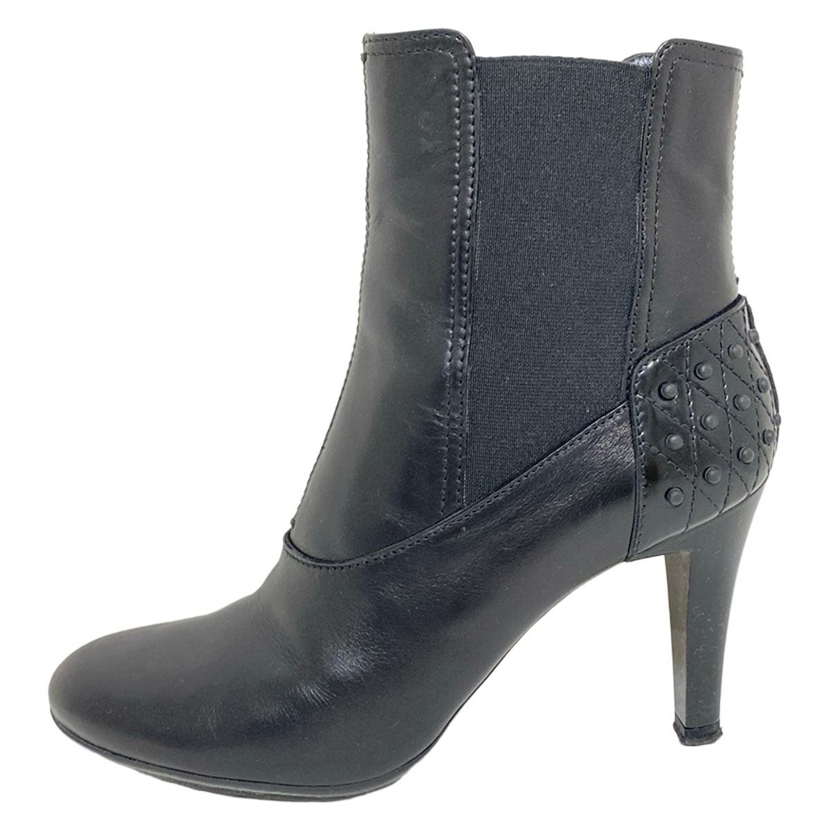 TOD'S(トッズ) ショートブーツ 36 レディース - 黒 サイドゴア レザー