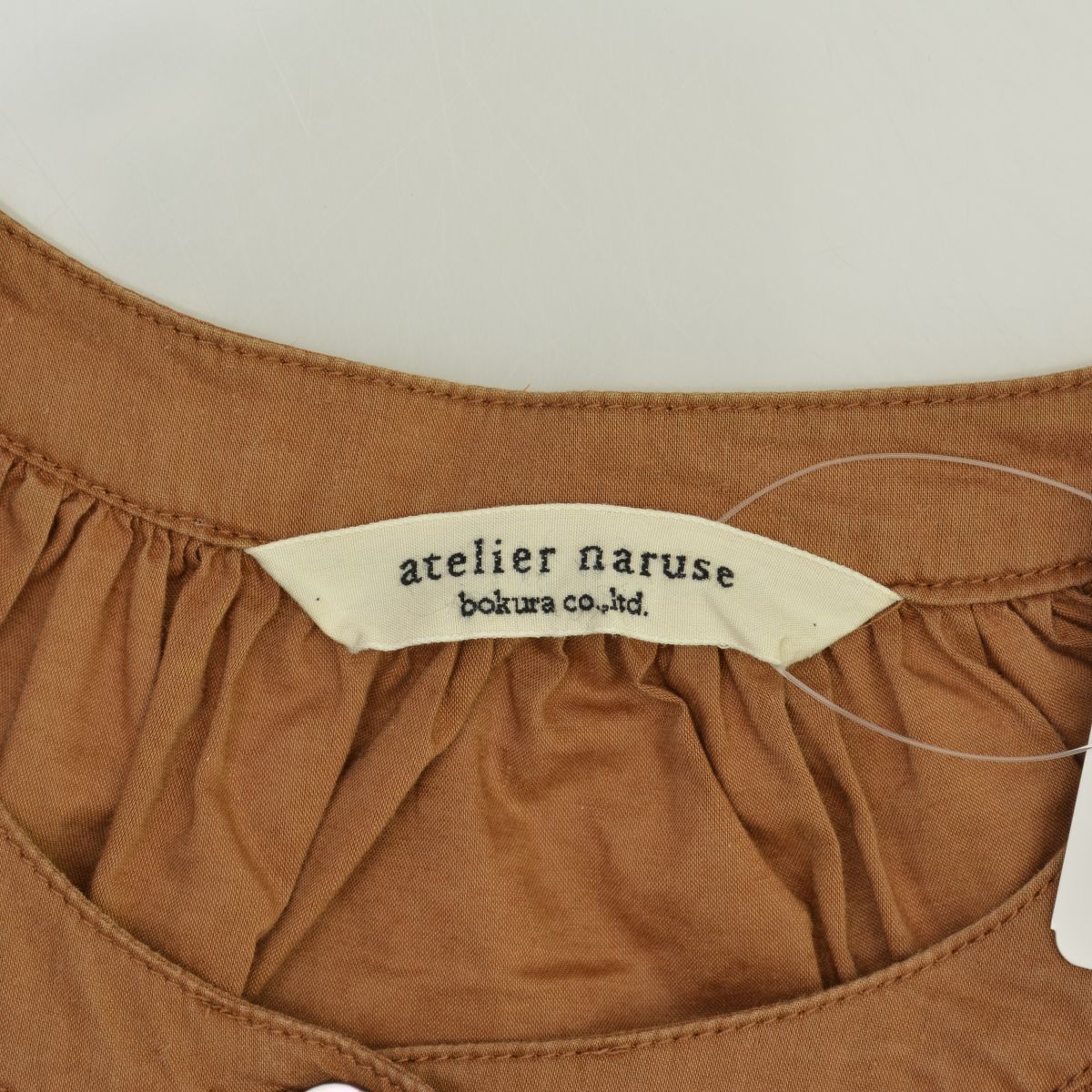  ateliernaruse na-F 02052 cotton lyocell band-collar blouse五分袖ブラウス 五分袖 七分袖 シャツ ブラウス