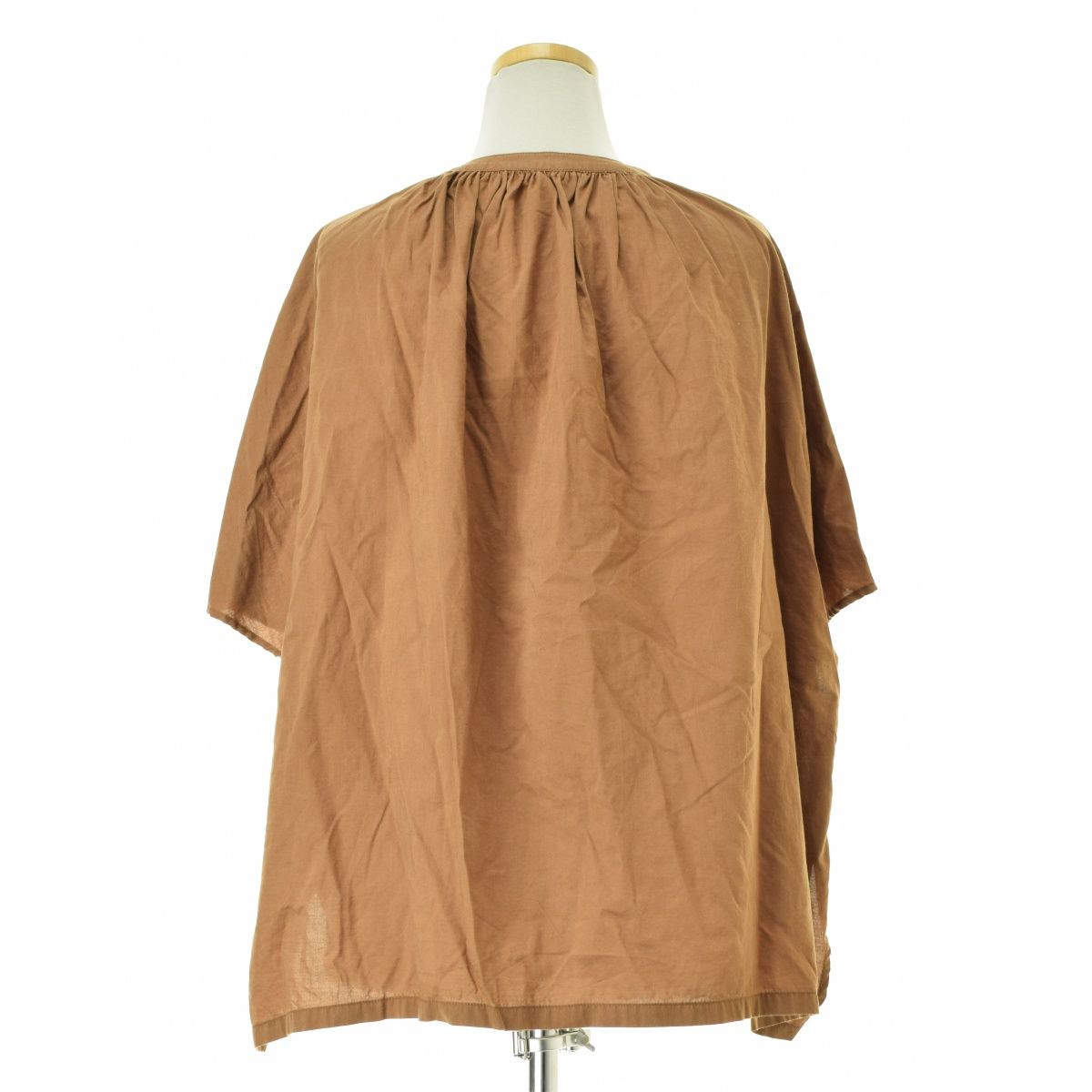 ateliernaruse na-F02052 cotton lyocell band-collar blouse五分袖ブラウス