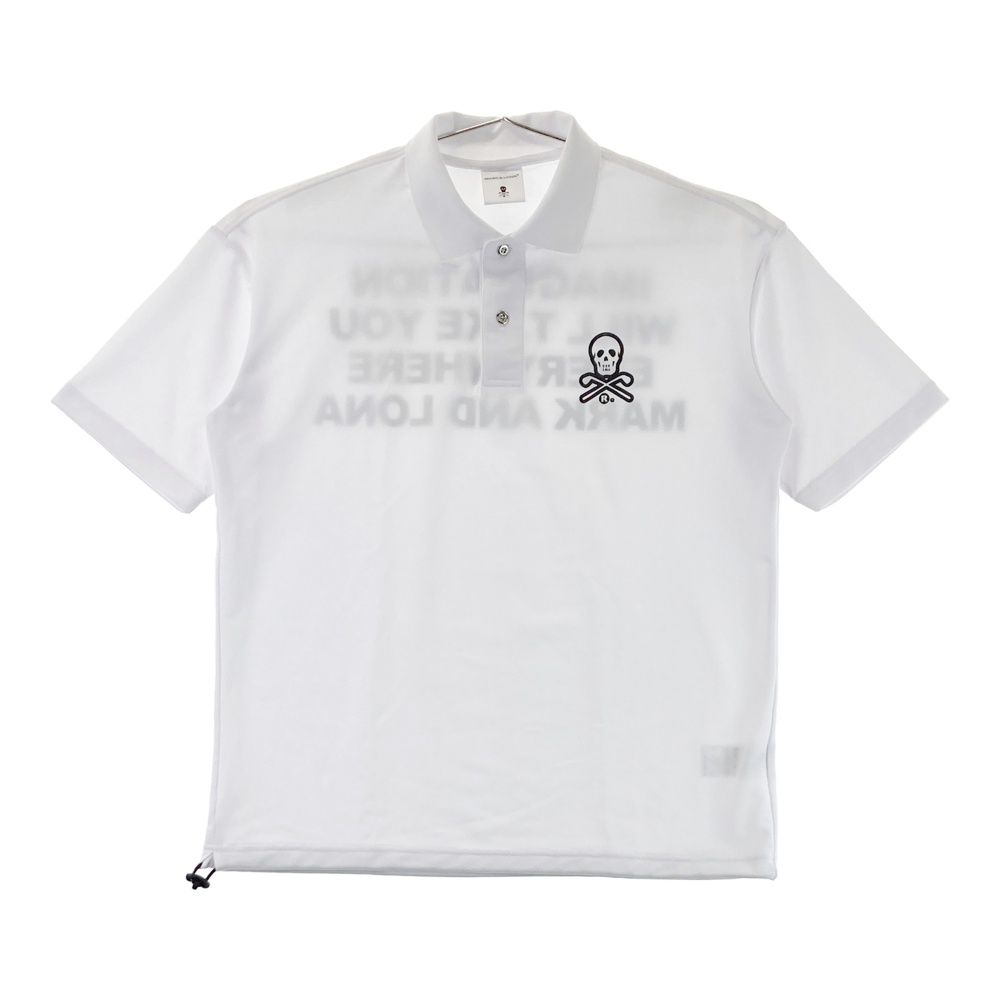 サイズ 48 MARK LONA マークアンドロナ 半袖ポロシャツ スカル ホワイト系 ゴルフウェア メンズ ストスト