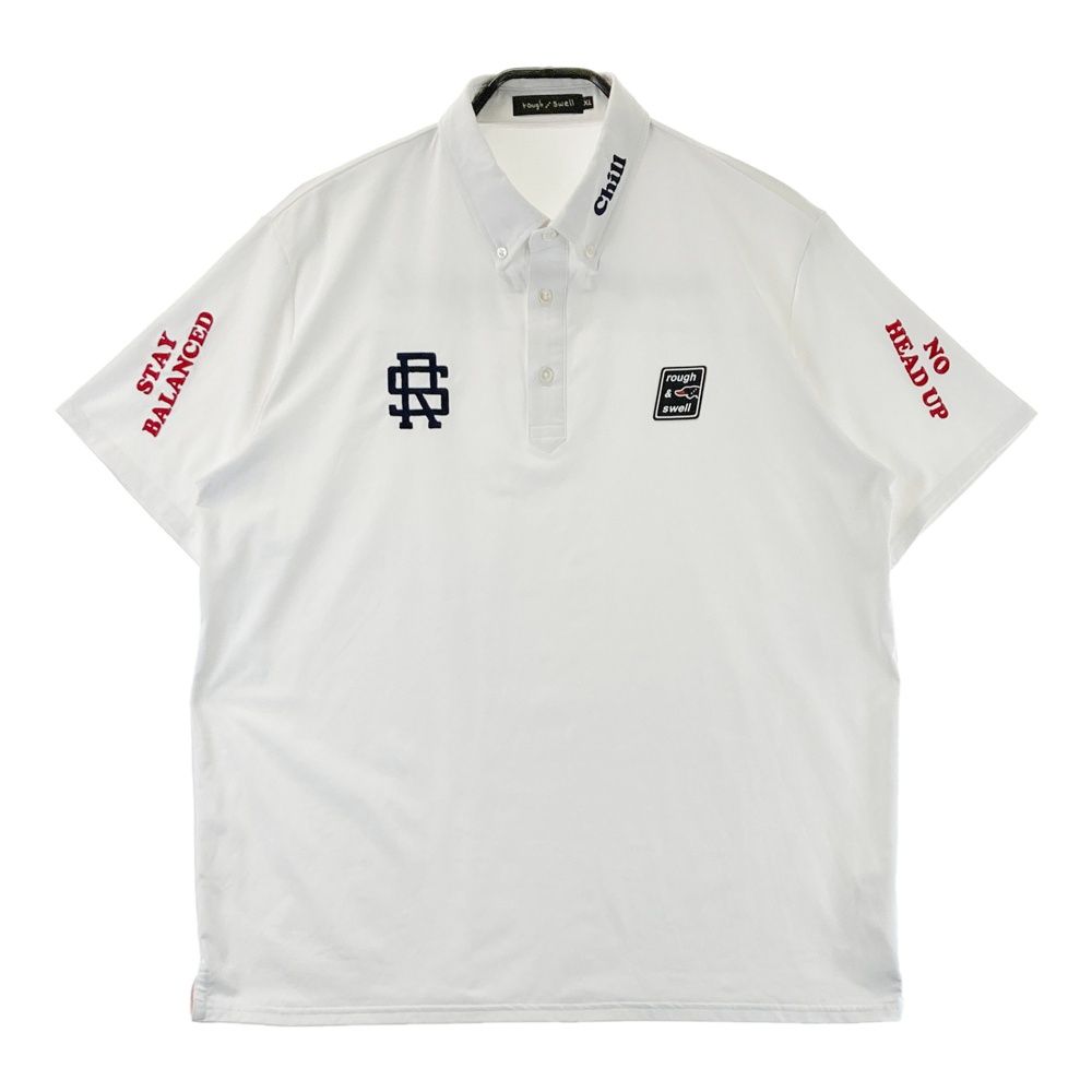 サイズ XL ROUGH-SWELL ラフアンドスウェル 半袖ポロシャツ ボタンダウン ホワイト系 240101490303 ゴルフウェア メンズ ストスト
