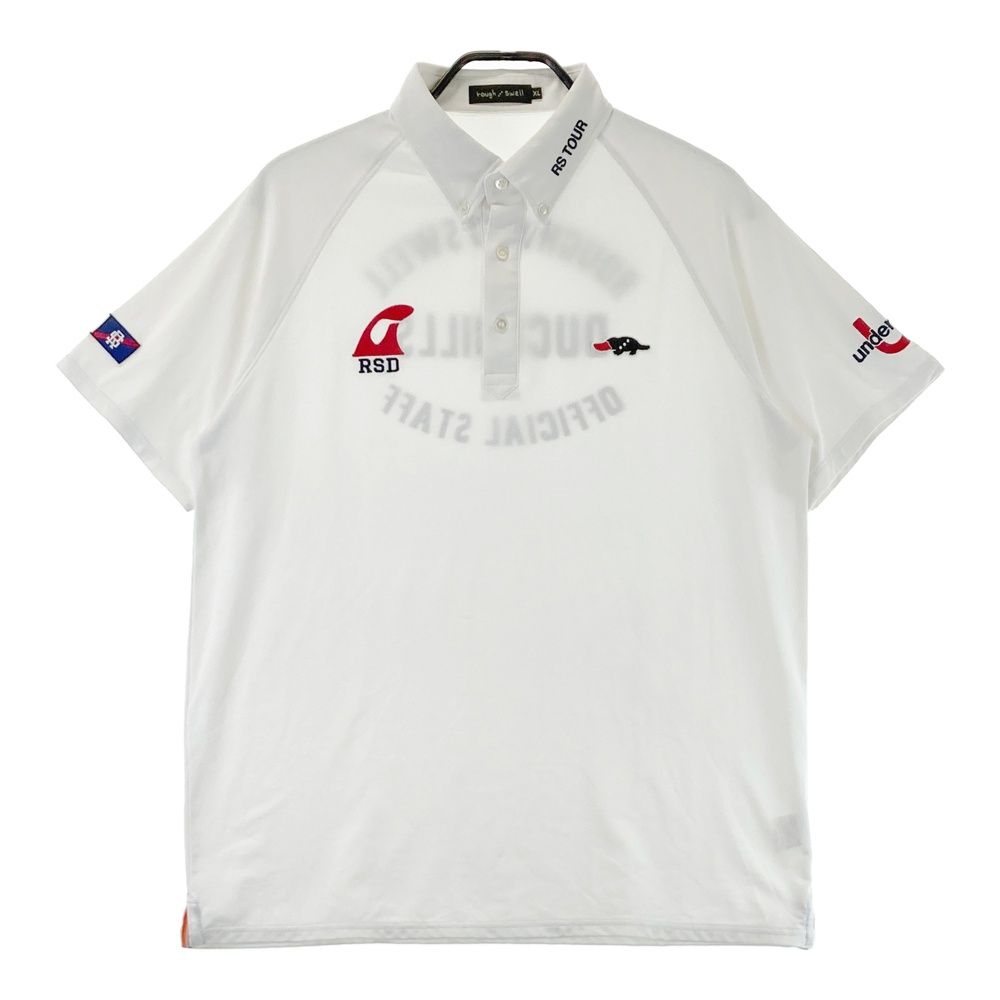 サイズ XL ROUGH-SWELL ラフアンドスウェル 半袖ポロシャツ ボタンダウン ホワイト系 240101490304 ゴルフウェア メンズ ストスト