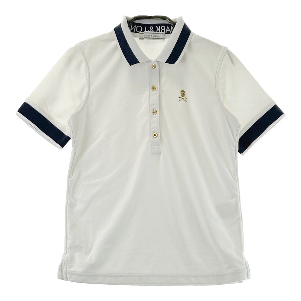 サイズ S MARK-LONA マークアンドロナ 半袖ポロシャツ ホワイト系 240101502305 ゴルフウェア レディース ストスト