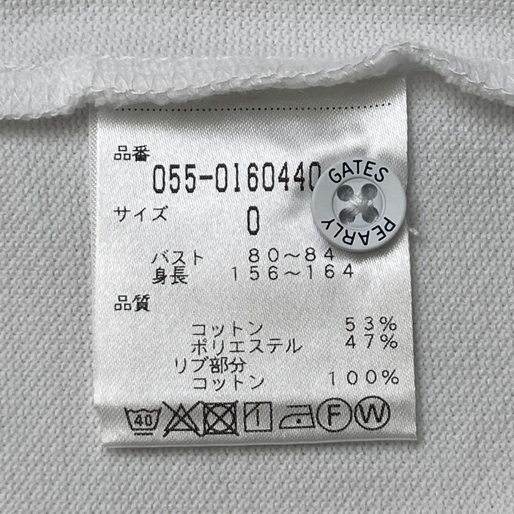 サイズ：0 PEARLY GATES パーリーゲイツ 半袖ポロシャツ ロゴ ホワイト