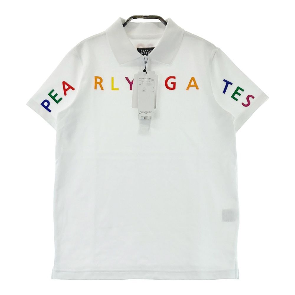 サイズ 0 PEARLY GATES パーリーゲイツ 半袖ポロシャツ ロゴ ホワイト系 240101507475 ゴルフウェア レディース ストスト