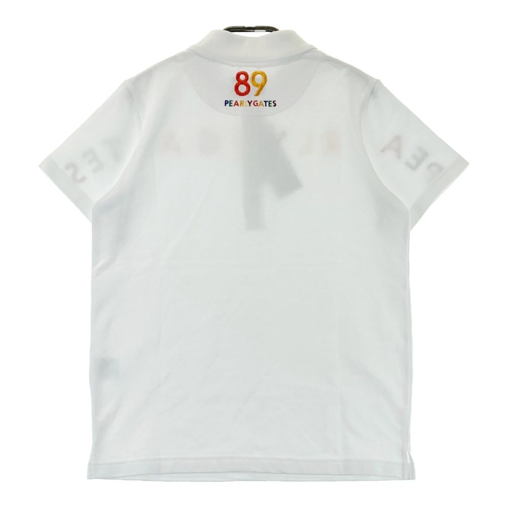 サイズ 0 PEARLY GATES パーリーゲイツ 半袖ポロシャツ ロゴ ホワイト系 ゴルフウェア レディース ストスト
