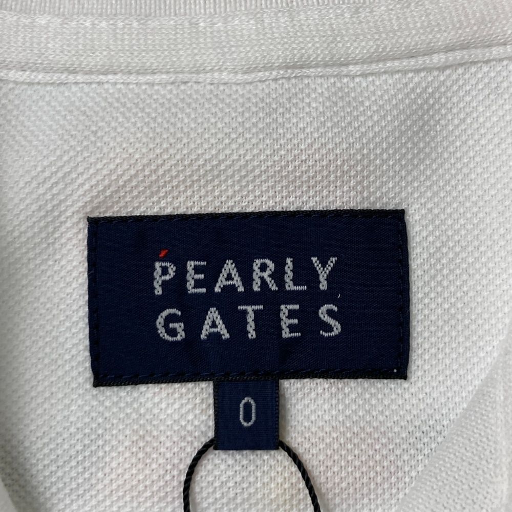 サイズ：0 PEARLY GATES パーリーゲイツ 半袖ポロシャツ ロゴ ホワイト