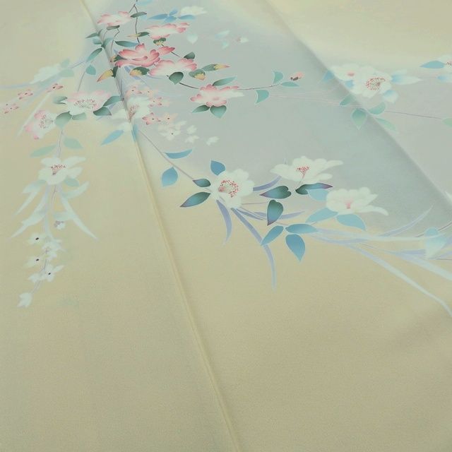 Y3885◇美品 正絹 作家物落款 手縫い仕立て 松 訪問着 着物 Y3885◇美