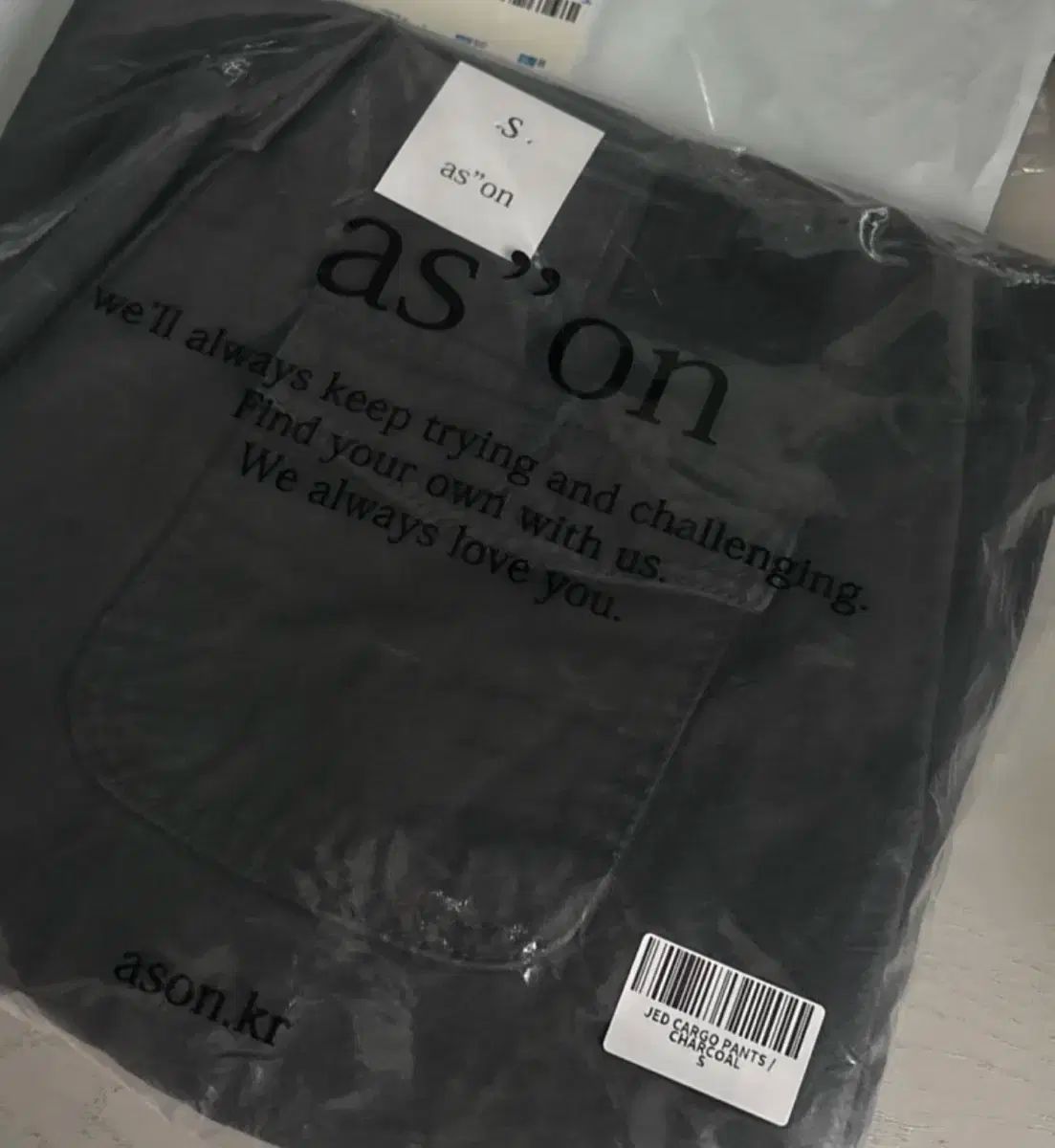 アズオン jed ジェド カーゴ ワイド パンツ チャコール s