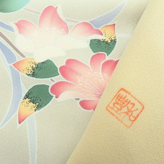 Y3721◇美品 正絹 作家物落款 手描き友禅 手縫い仕立て 訪問着 着物 百華❀Y3969◇美品 正絹 作家物落款 手描き友禅 手縫い仕立て 訪問着