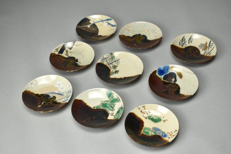 蔵A5187】京焼 永楽善五郎 絵替 銘々皿 九枚 幅13㎝ - メルカリ