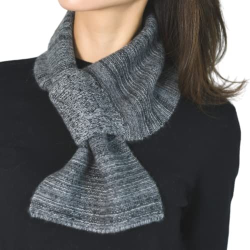 I.P.P カシミヤ ミニマフラー 差し込みマフラー レディース メンズ ニット 3色ミックス調 プレゼント アイピーピー エアふわ ブラック