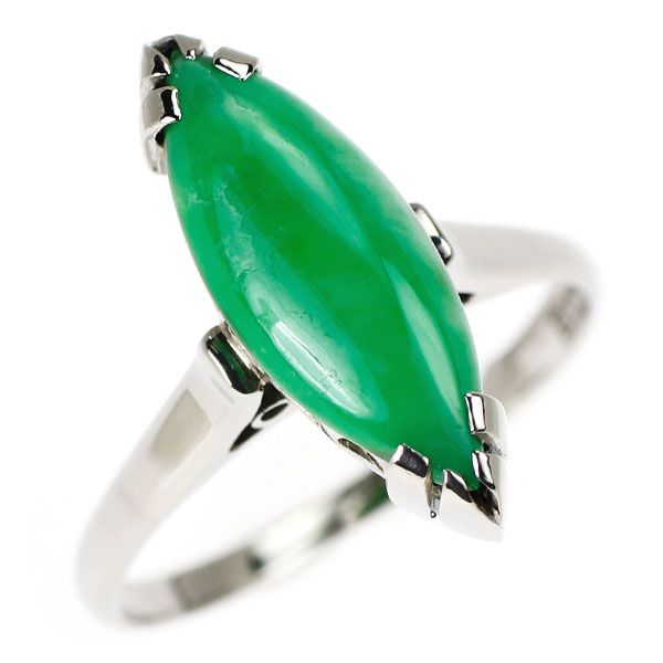 Pt850 翡翠 リング 千本透かし 陽刻ヴィンテージ - メルカリ