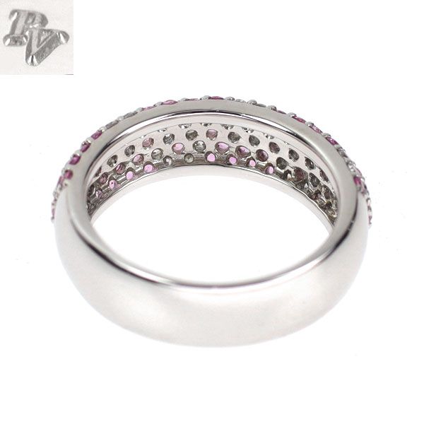 ポンテヴェキオ K18WG ピンクサファイア ダイヤモンド リング 0.70ct