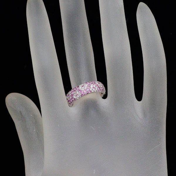 ポンテヴェキオ K18WG ピンクサファイア ダイヤモンド リング 0.70ct