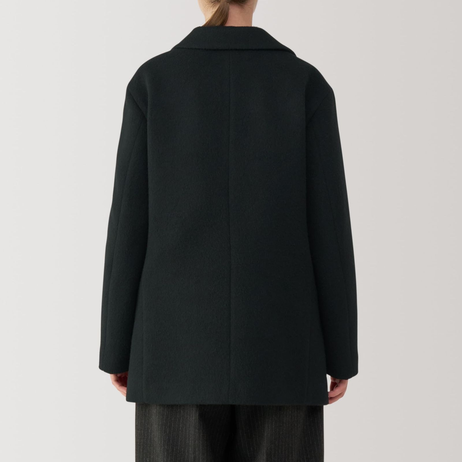 再生ウール混ジャケットコート