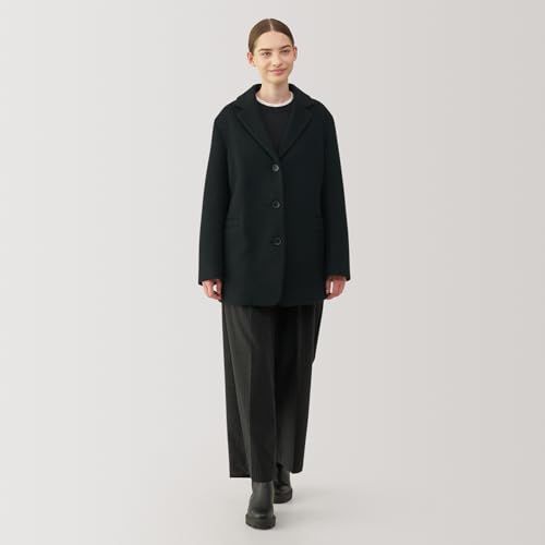  無印 婦人 再生ウール混ジャケットコート レディース 黒 婦人XS その他 フェイスケア