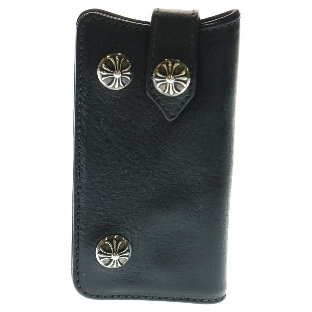 CHROME HEARTS クロムハーツ KEY CASE キーケース クロスボタンレザーキーケース ブラック シルバー