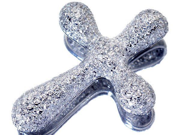ジュエリー 豪華なクロスデザイン輝く 良質天然ダイヤモンド1.00ct Pt900ペンダントヘッド h7991ur