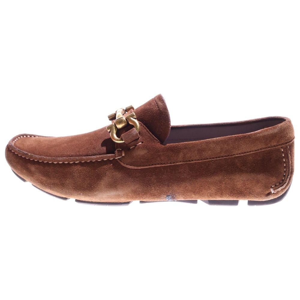 Salvatore Ferragamo サルヴァトーレ フェラガモ ホースビット スウェードレザーローファー スリッポン レディース ブラウン ZM 39915