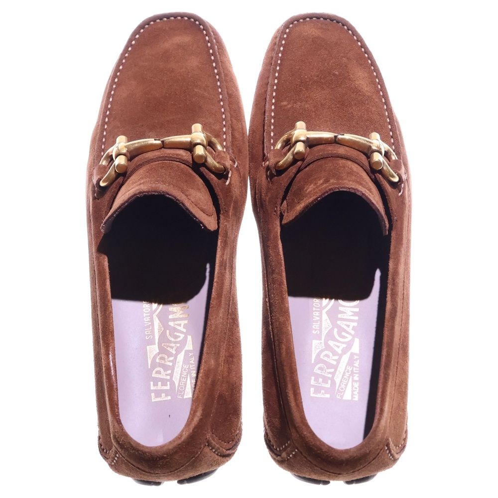 Salvatore Ferragamo サルヴァトーレ フェラガモ ホースビット スウェードレザーローファー スリッポン レディース ブラウン ZM 39915 その他 靴