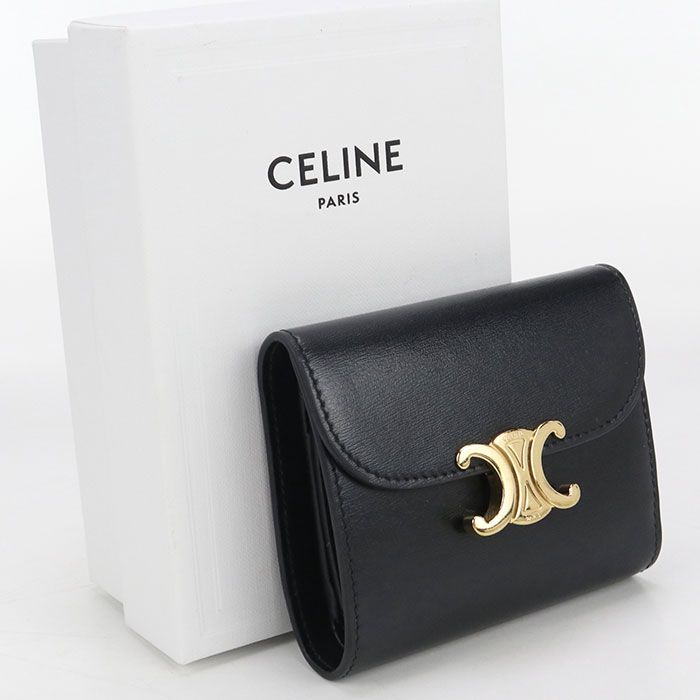 CELINE セリーヌ スモール フラップウォレット トリオンフ 三つ折り財布 レザー レディース
