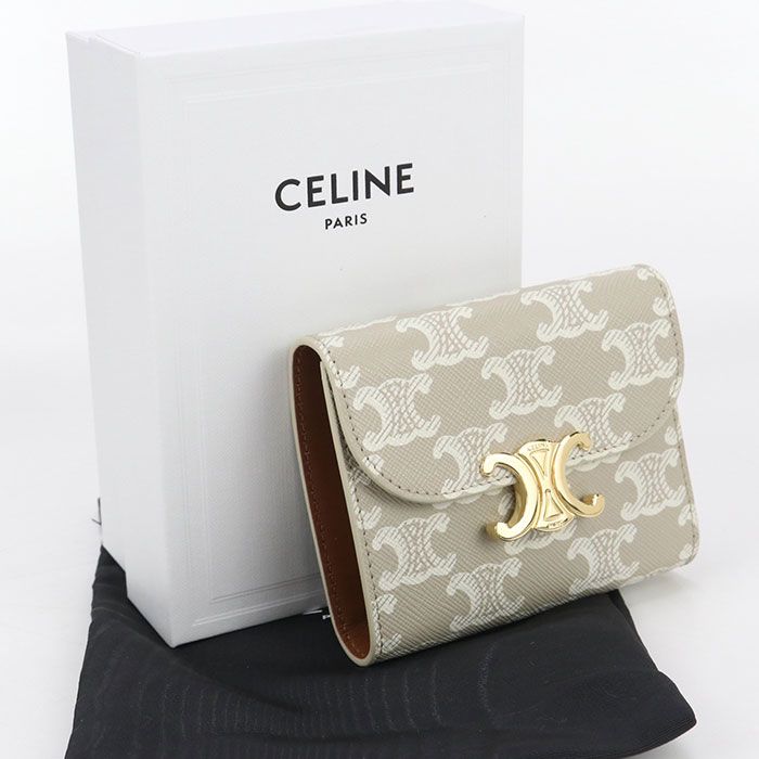 CELINE セリーヌ スモール フラップウォレット 三つ折り財布 トリオンフキャンバス レディース