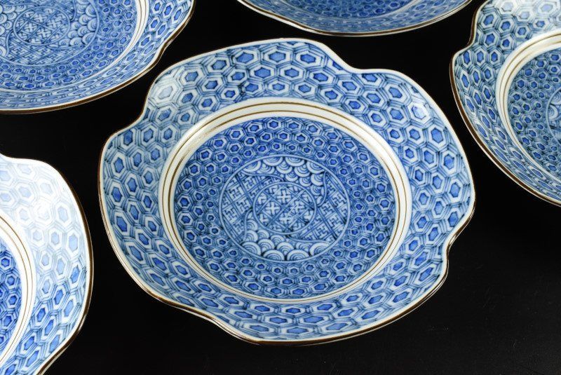 蔵C 8952 d 1 染付 祥瑞 中皿 六寸皿 十客