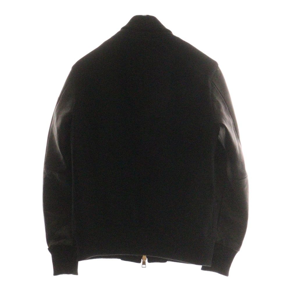 DIET BUTCHER SLIM SKIN ダイエットブッチャー スリムスキン アームレザー切り替え ウールレザージャケット ブラック