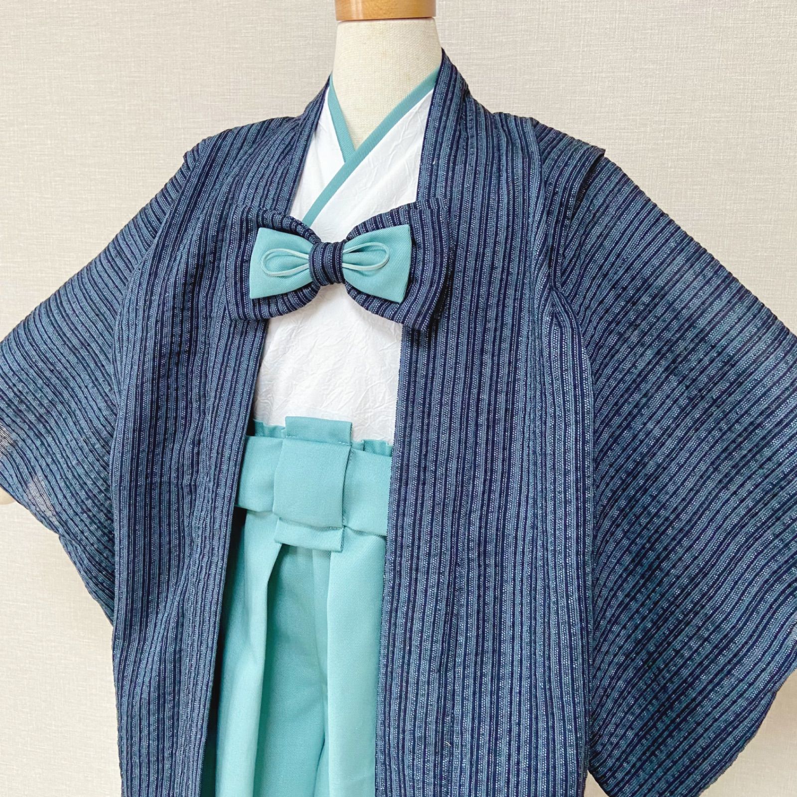七五三 羽織袴セット 男の子 5歳 和しじら織り ハンドメイド