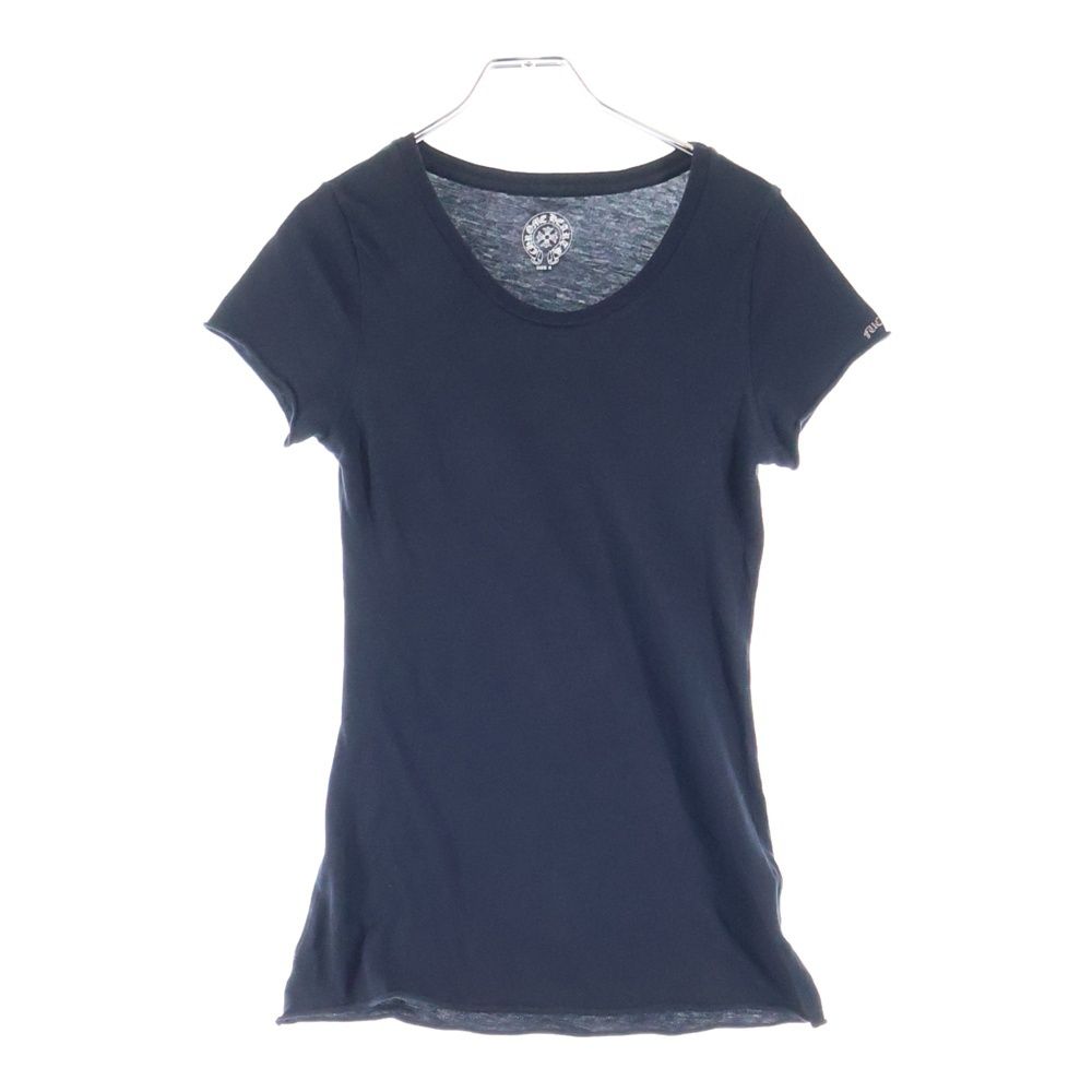 CHROME HEARTS クロムハーツ バックスクロールラベルプリントTシャツ 半袖カットソー ブラック レディース