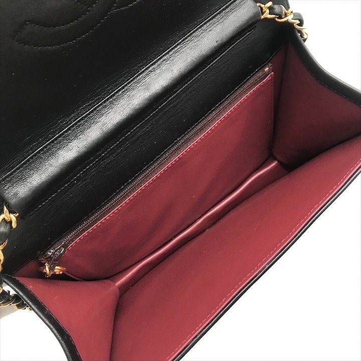  CHANEL シャネル ココマーク マトラッセ ラムスキン プッシュロック チェーン ショルダー バッグ ブラック 鞄 BAG k 6744 メッセンジャーバッグ ショルダーバッグ