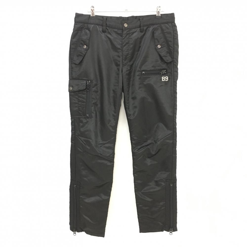 パーリーゲイツ 中綿パンツ 黒 裏地付 裾ジップ メンズ 6 XL ゴルフウェア PEARLY GATES