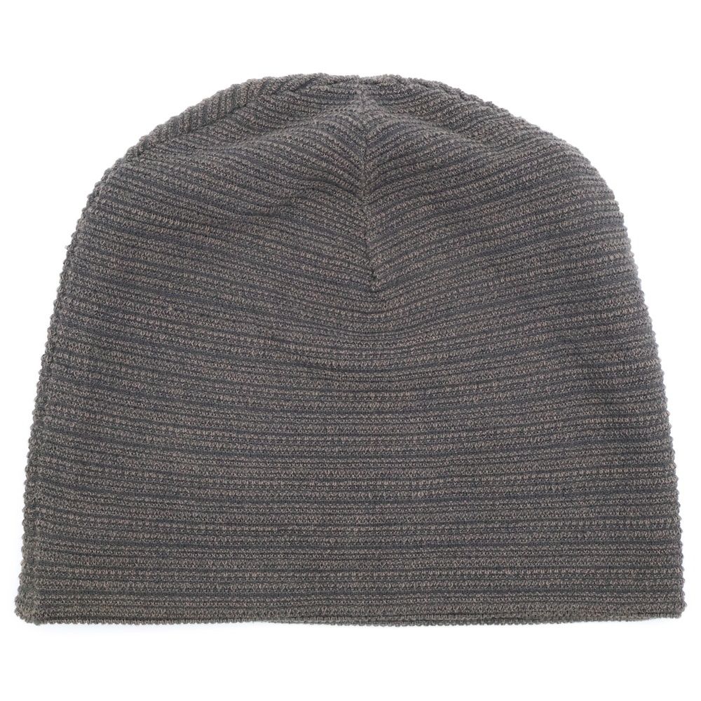 DEVOA デヴォア KNIT CAP HIGH TWIST COTTON STRIPE コットンニットキャップ ニット帽 帽子 グレー TK-KC19