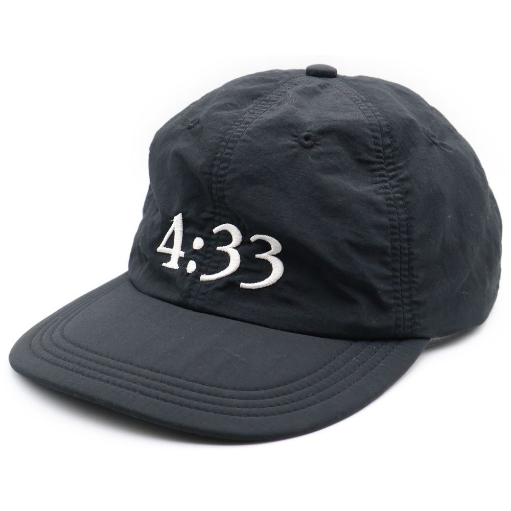 NO BRAND ノーブランド garbage ガーベッジ 4 33 ロゴ刺繍ナイロンベースボールキャップ ブラック