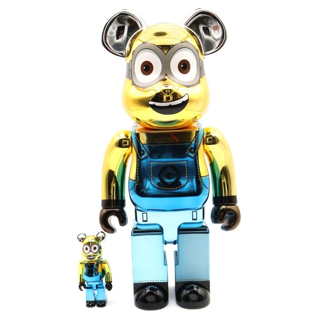 MEDICOM TOY メディコムトイ BE RBRICK DAVE Chrome Ver. - 400 ベアブリック デイブ 人形 フィギュア イエロー ブルー