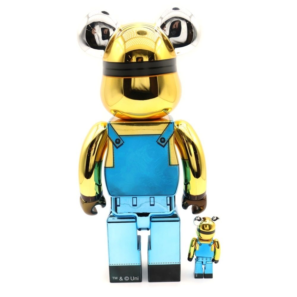 MEDICOM TOY メディコムトイ BE RBRICK DAVE Chrome Ver. - 400 ベアブリック デイブ 人形 フィギュア イエロー ブルー