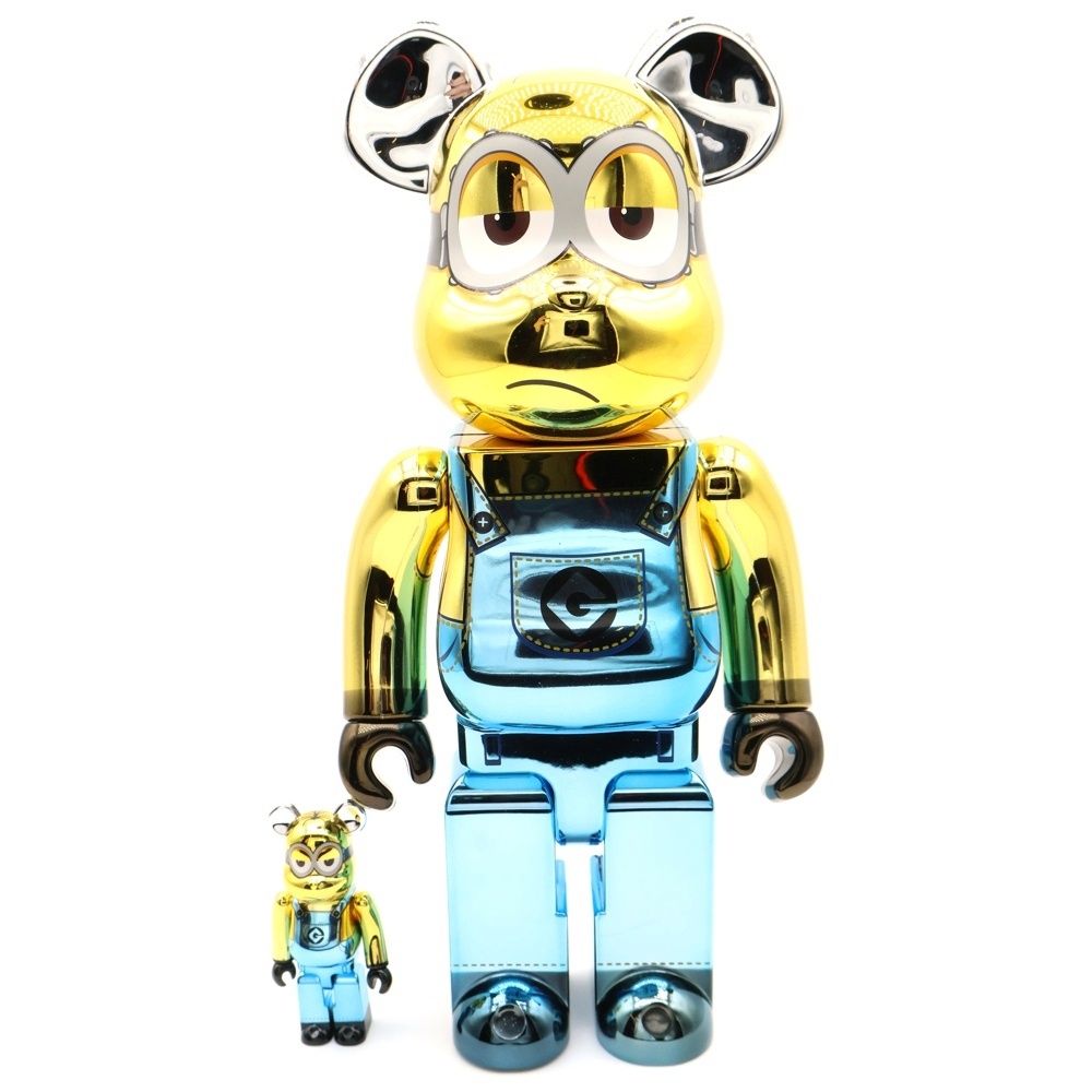 MEDICOM TOY メディコムトイ BE RBRICK KEVIN Chrome Ver. - 400 ベアブリック ケビン 人形 フィギュア イエロー ブルー
