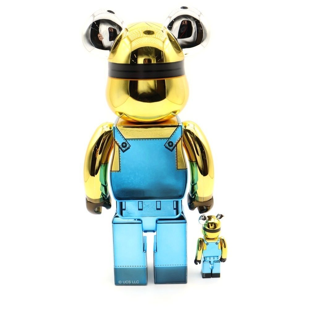 MEDICOM TOY メディコムトイ BE RBRICK KEVIN Chrome Ver. - 400 ベアブリック ケビン 人形 フィギュア イエロー ブルー