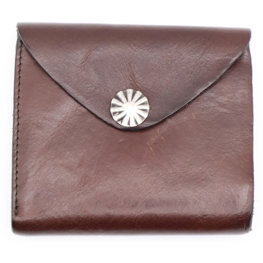 RRL ダブルアールエル コンチョ付き レザーコンパクトウォレット 二つ折り財布 ブラウン