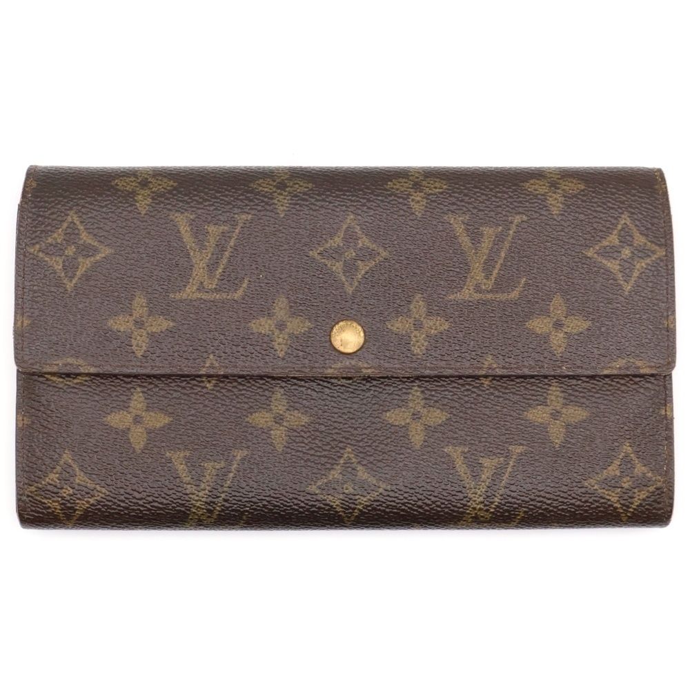 LOUIS VUITTON ルイヴィトン ポシェット ポルト モネ クレディ PVCレザー ロングウォレット 財布 ブラウン M 61725 TH 1003